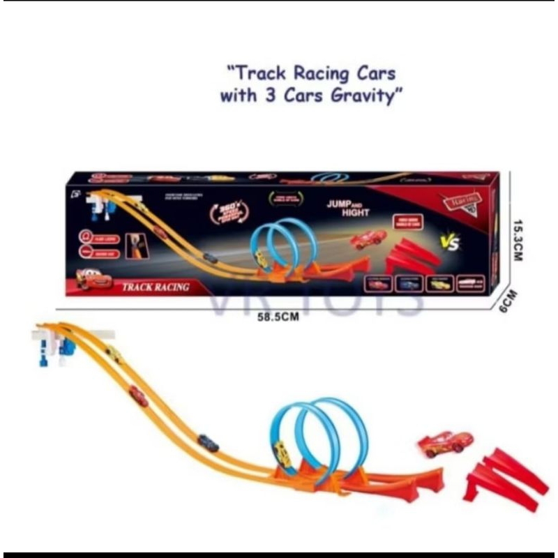 Jual Track Racing Car Mainan Anak Mobil BalapSeluncuran 2 Jalur ...