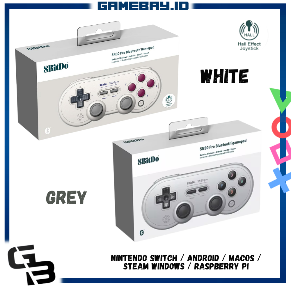 Jual 8bitdo SN30 Pro Bluetooth Gamepad Gray Edition for Switch ...