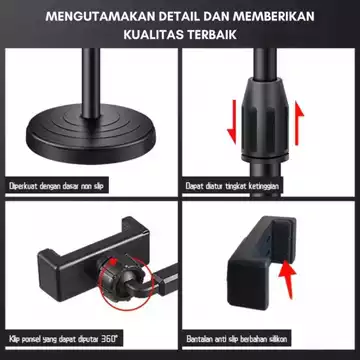 Ring Light 16cm Tripod 2 Holder HP Ring Light Tripod Mini Stand HP Live Stream Selfie Make Up