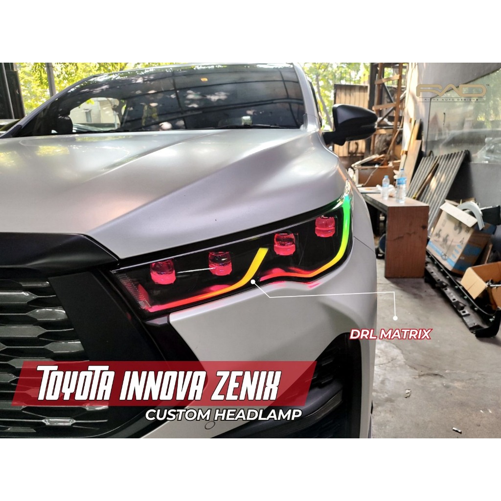 Jual Custom Headlamp Toyota Innova Zenix Matrix Style | Lampu Depan RGB ...