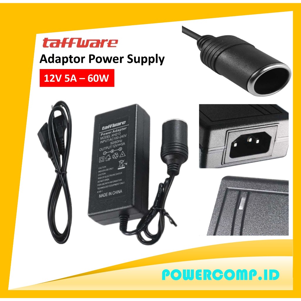 Jual Taffware XH213 Power Adaptor AC to DC Converter Cigarette Port 12V ...