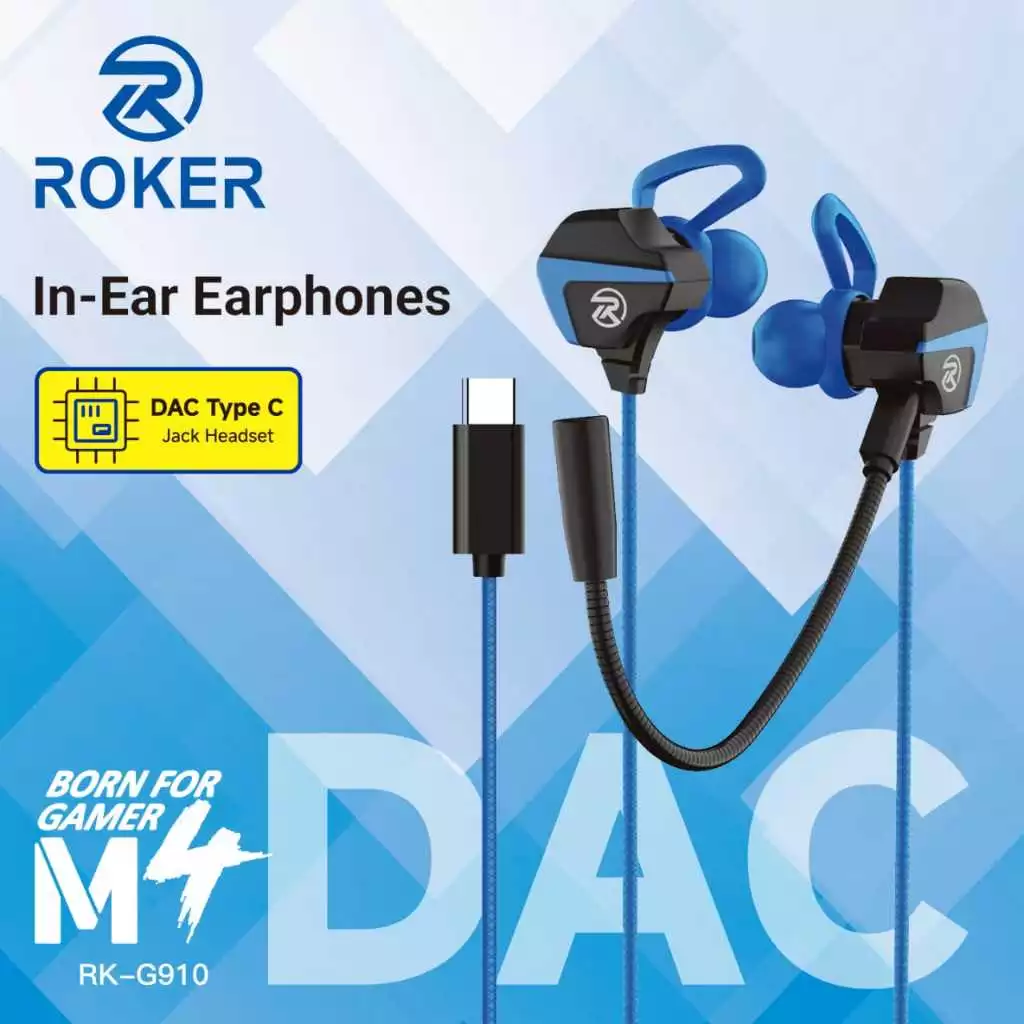 Earphone / Headset Gaming Roker M4 RK-G910 Extreme Bass TYPE - C