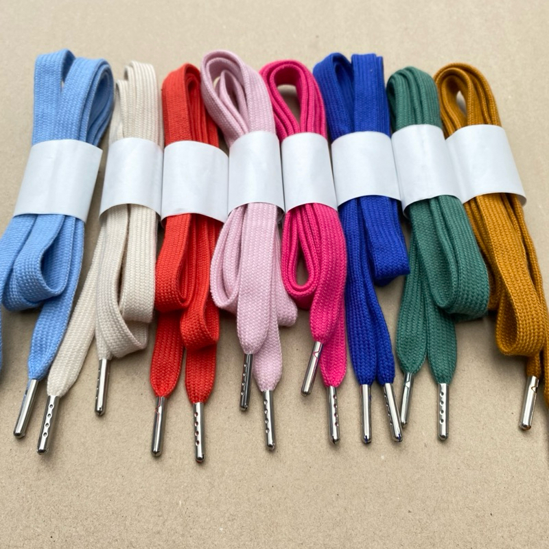 Jual tali sepatu flat katun polos aglet metal silver panjang 120 cm ...