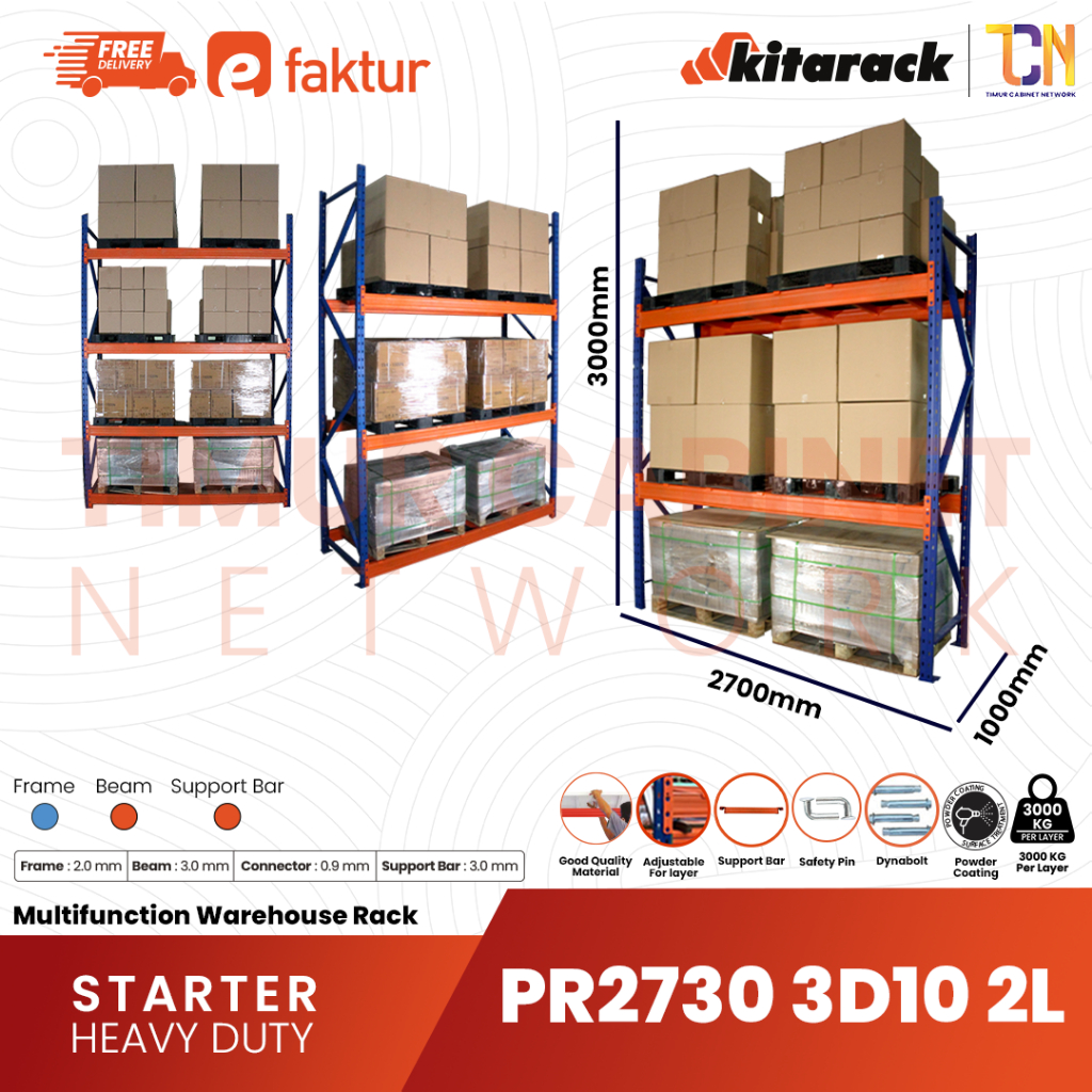 Jual KITARACK Rak Gudang Palet 3 TON Pallet Rack Heavy Duty Panjang 2 ...