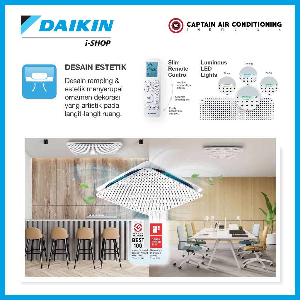 Jual DAIKIN AC Cassette SkyAir Kiriu Smart Inverter FCFG-60 2.5 PK ...
