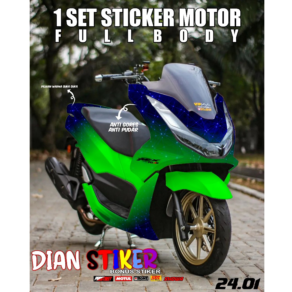 Jual COD DECAL STICKER PCX 160 FULL BODY PCX TERBARU WARNA PUTIH MERAH ...