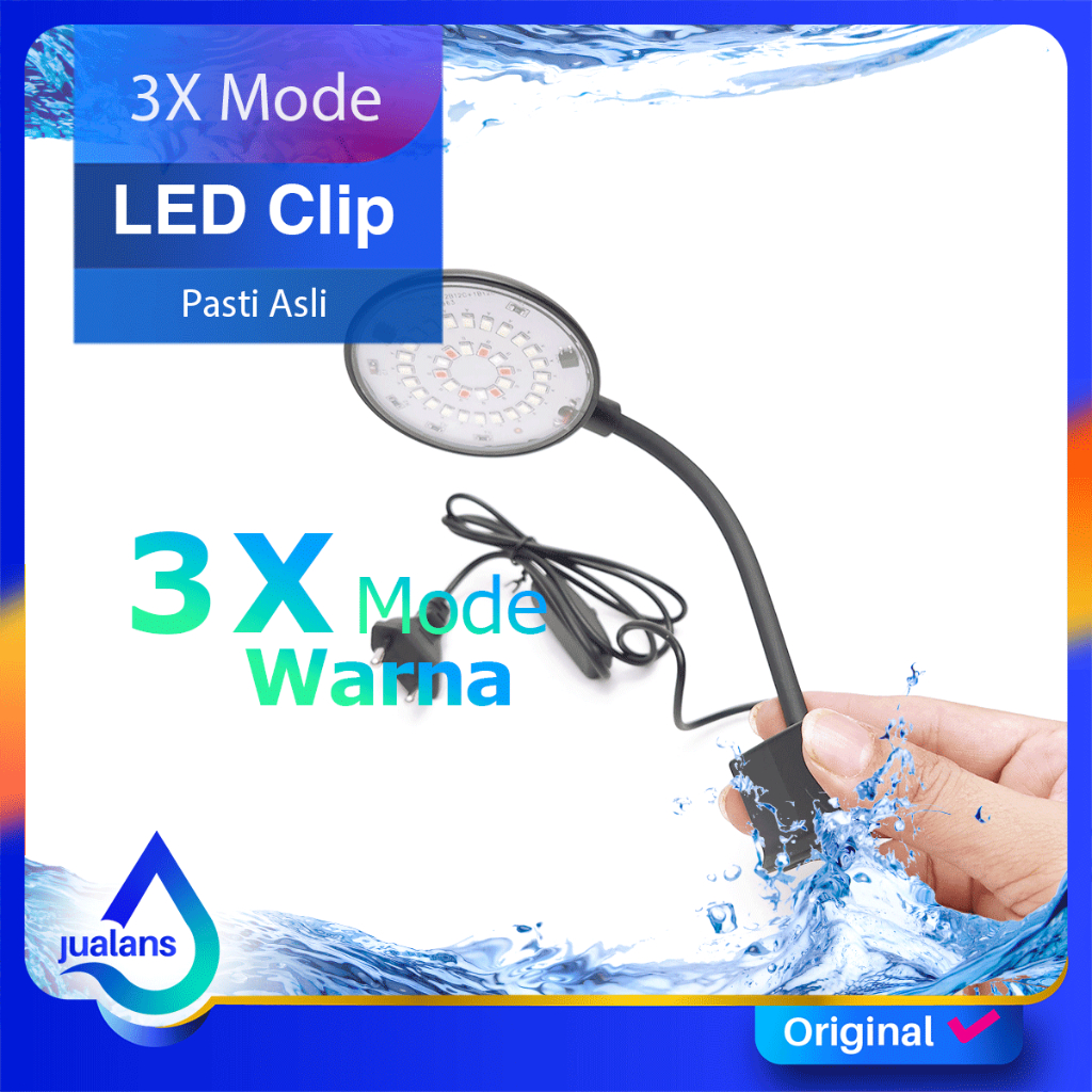 Jual LAMPU LED MINI CLIP Aquarium 3 Mode warna | Shopee Indonesia