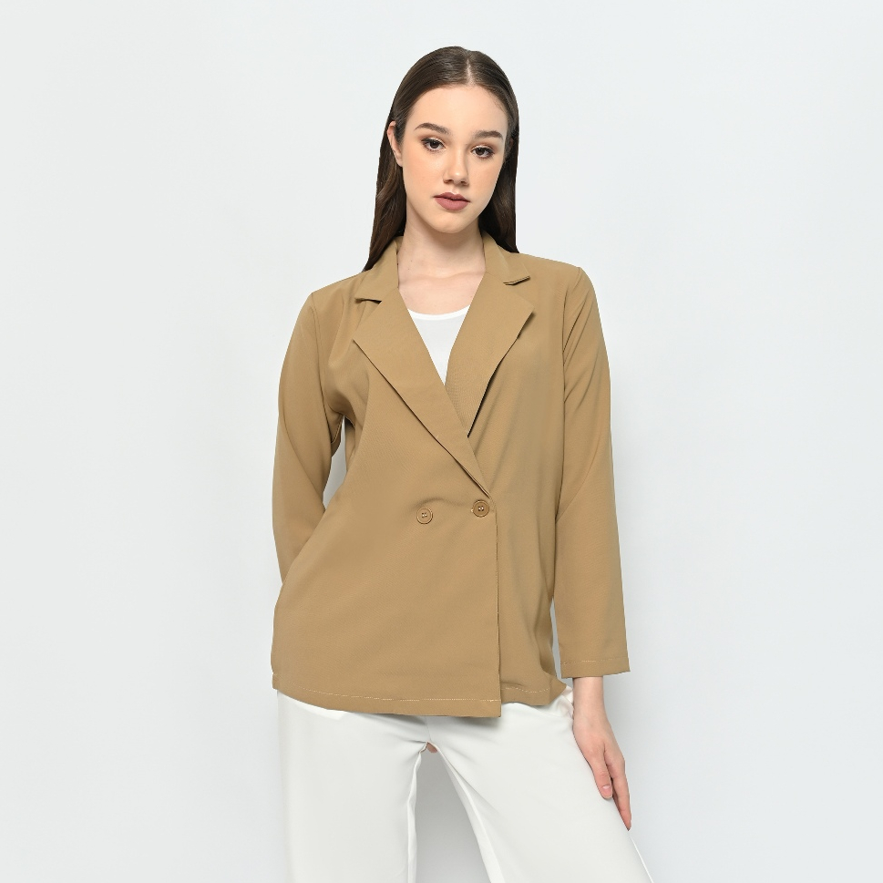 Jual Blazer wanita casual lengan panjang bahan twill polos, model ...