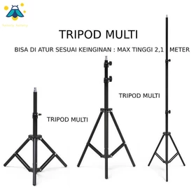 Tripod 2 1 Meter Light Stand Tripod Universal 2 Meter Multifungsi TANPA HOLDER HP