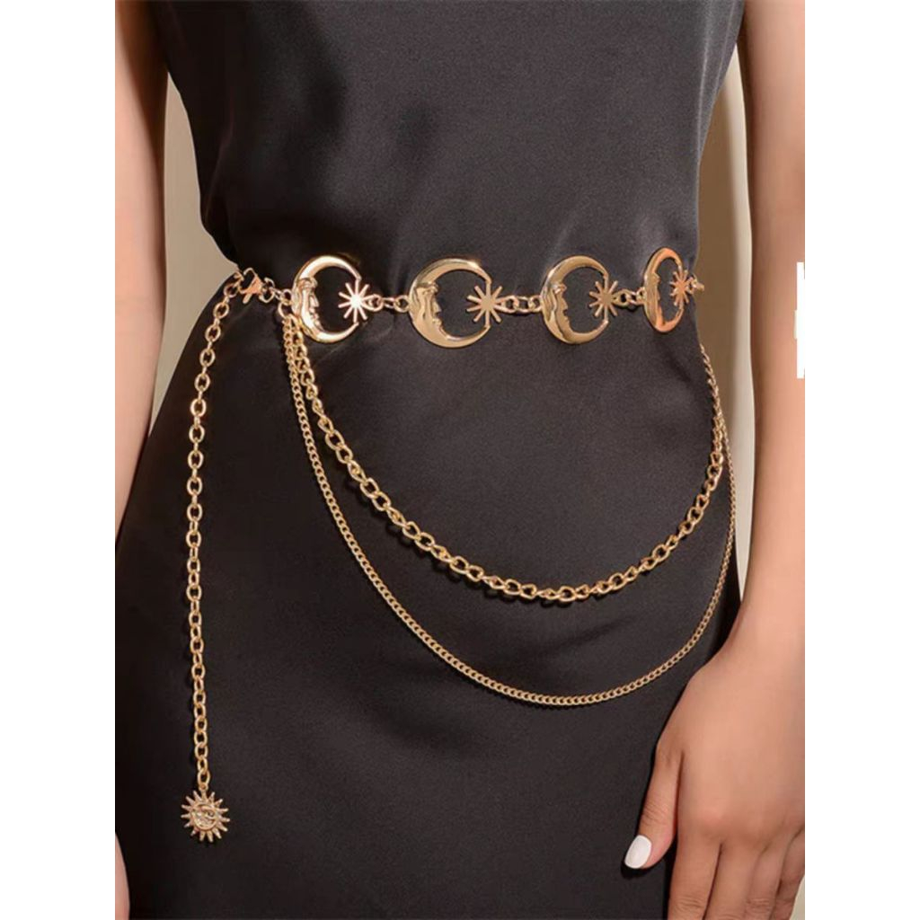 Jual BGS - 530 Belt Rantai Hip Hop Gaya Vintage Womens Fashion Moon ...