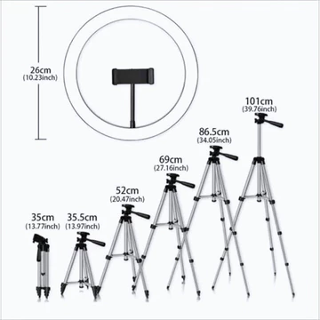 Ringlight 26cm Tripod 3110 Selfie Make Up Live Vlog Lampu Ring Light