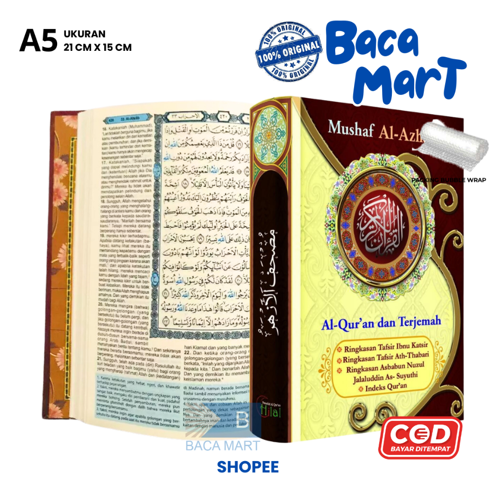 Jual Al Quran AL AZHAR A5 HC Terjemah dan di lengkapi Ringkasan Tafsir ...