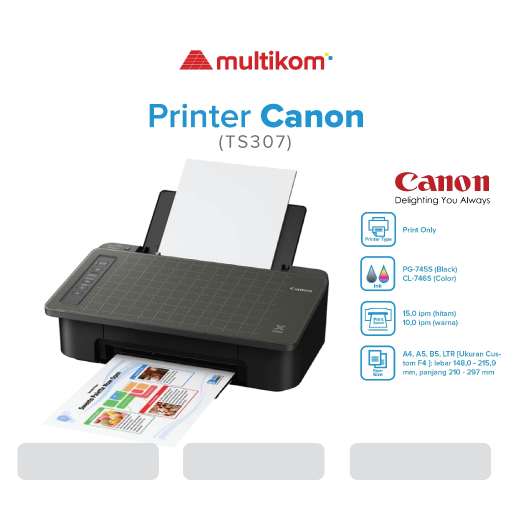 Jual canon PIXMA TS307 Wireless Printer with Smartphone Copy | Shopee ...