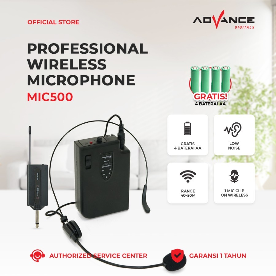 Jual Mic Clip On Advance Mic-500 Mic Bando Wireless / Microphone ...