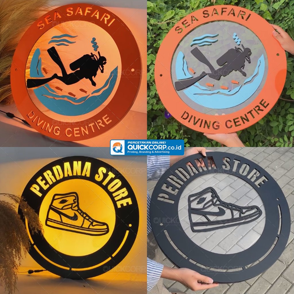 Jual Papan Nama Usaha Menyala Full Akrilik, Neon Sign Papan Nama Bisnis ...