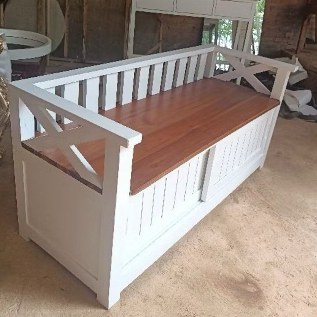 Jual Bangku bench Laci Rak sepatu kayu jati belanda storege serbaguna ...