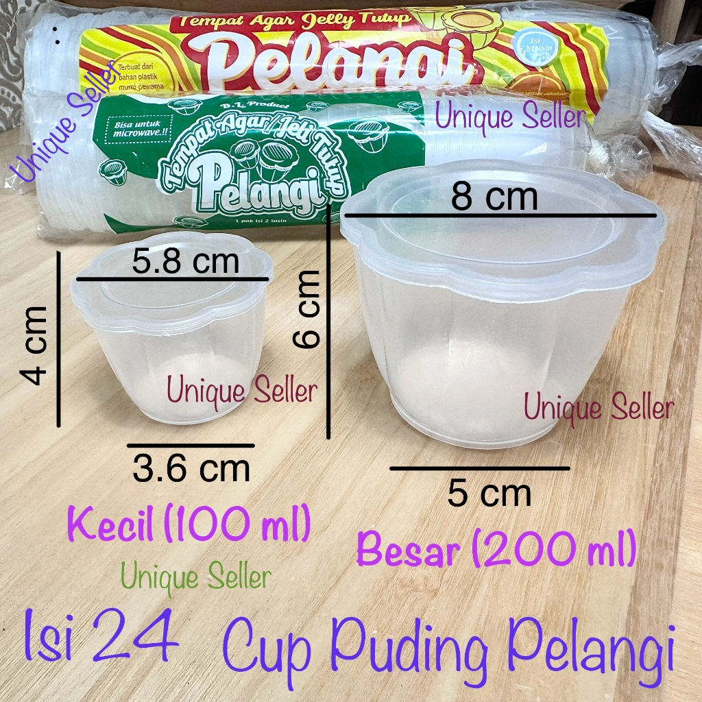Jual [Isi24] Cup Puding 100ml Pelangi Kecil / Tempat Agar 100 ml ...
