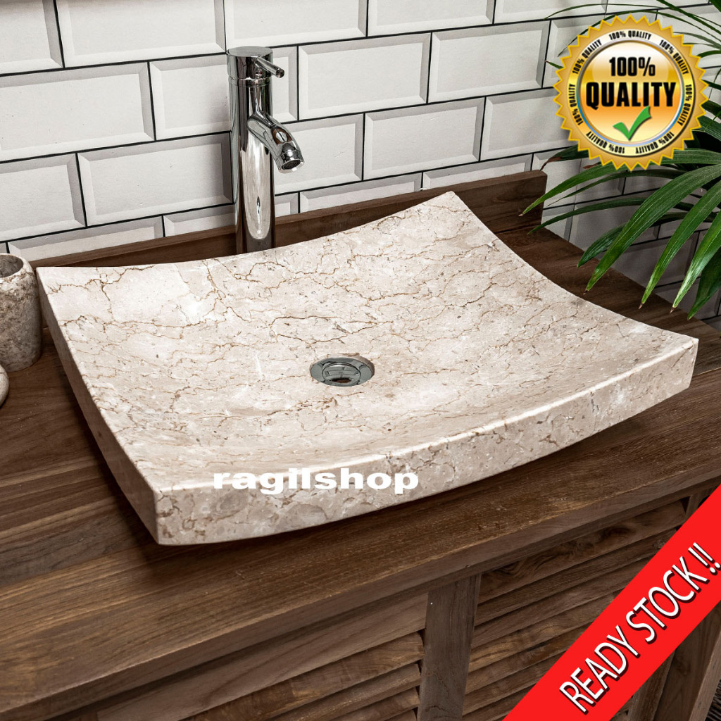 Jual Wastafel Marmer Kotak Lengkung 50 X 35 Untuk Dapur Kamar Mandi ...