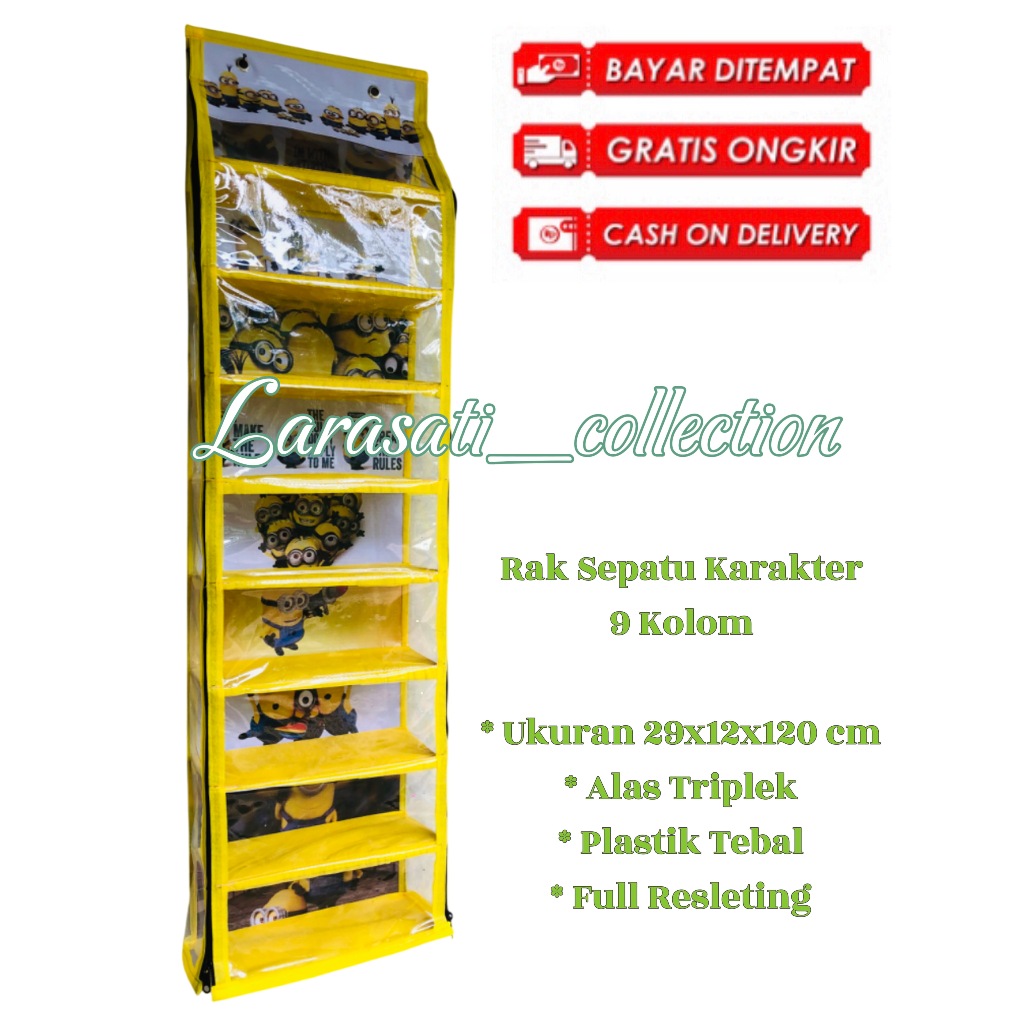 Jual (Alas Triplek ) Rak Sepatu Gantung Karakter 9 Kolom Alas Triplek ...