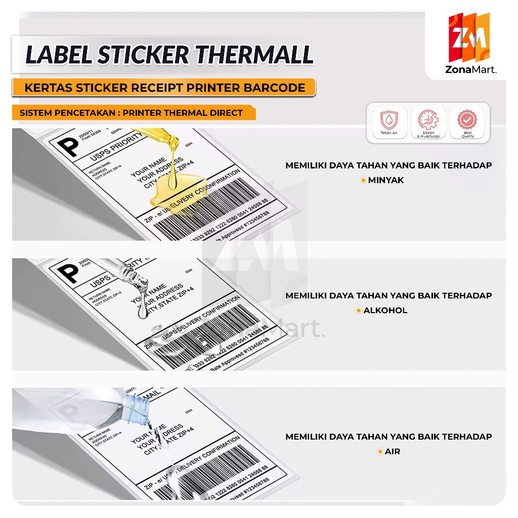 Jual Label Thermal Kertas Thermal 40x30 mm & 30X20 mm (1 LINE) Kertas ...