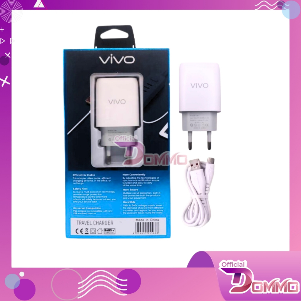 Jual DOMMO - D5174 CHARGER TYPE-C / MICRO VIVO BT-188 FAST CHARGING ...