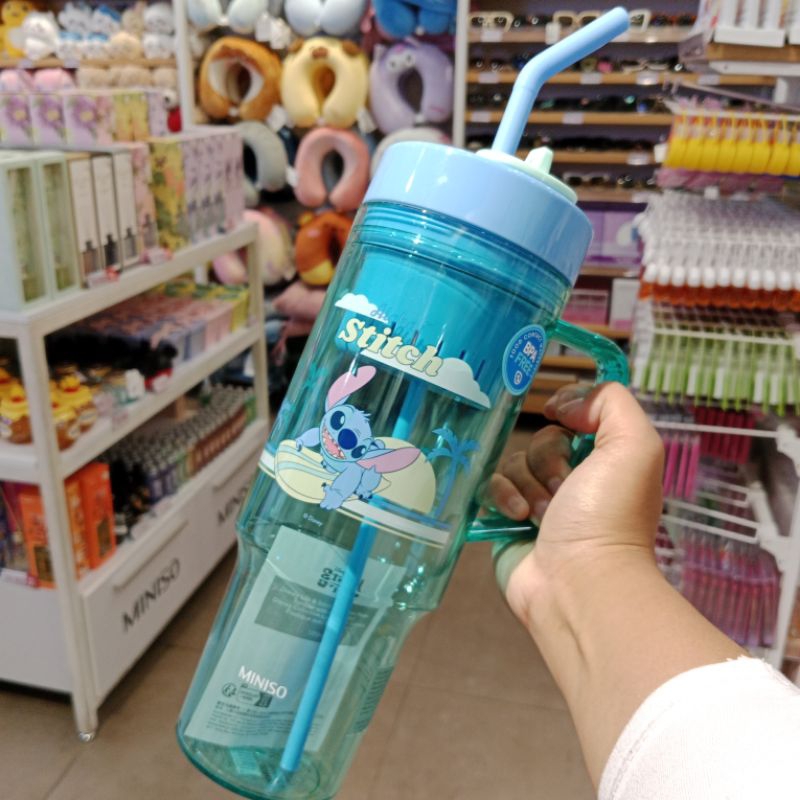 Jual Miniso Disney Lilo & Stitch Collection Plastic Tumbler With Straw ...