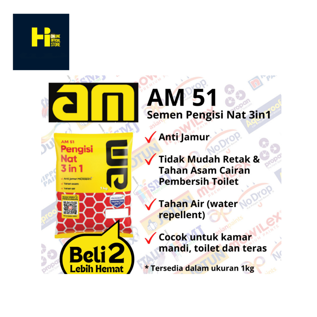 Jual Nat Keramik AM 51 AM51 | Pengisi Nat | Tile Grout 3 in 1 Anti ...