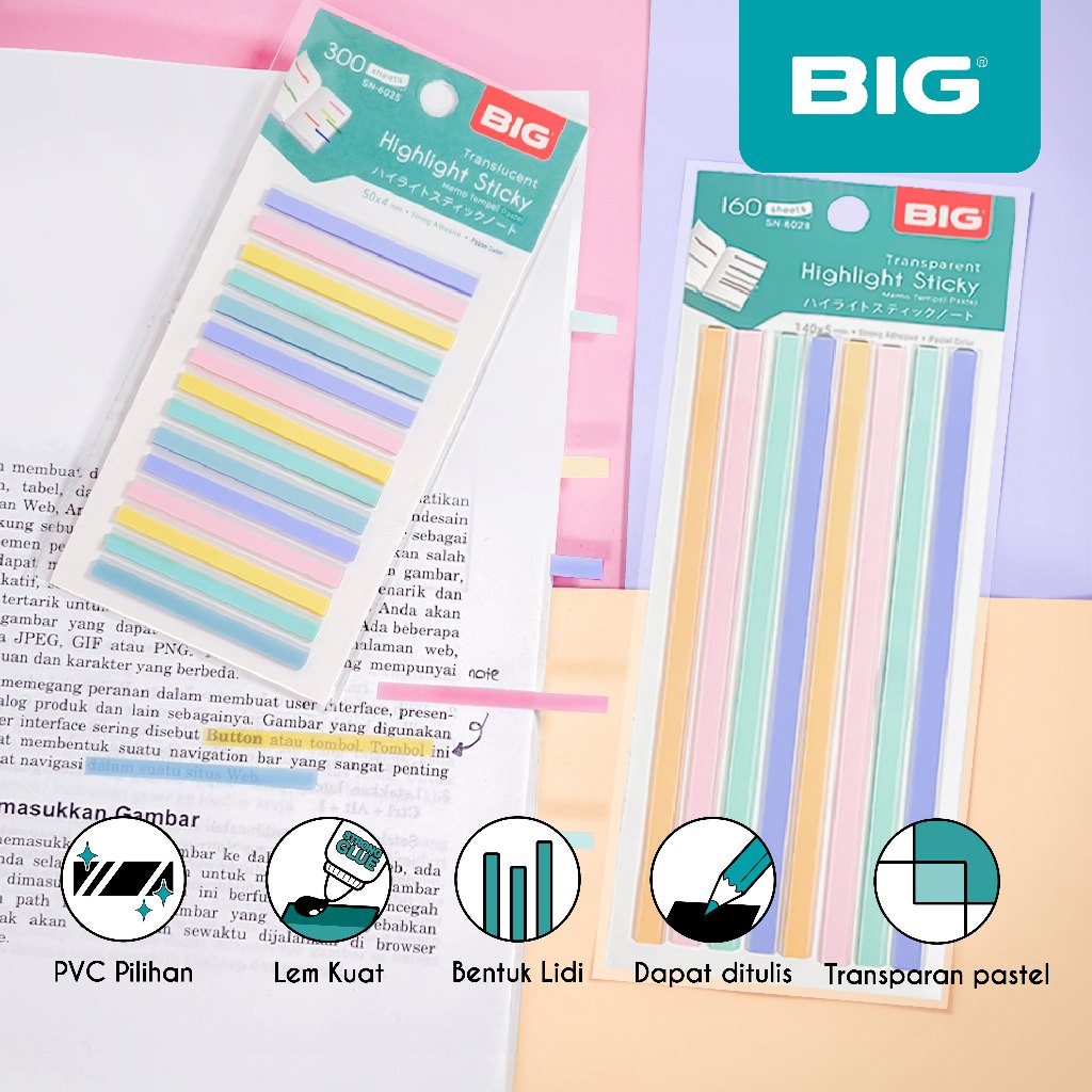 Jual BIG Sticky Notes Lidi Warna Pastel/ Label Index/ Index Mark/ Tab ...
