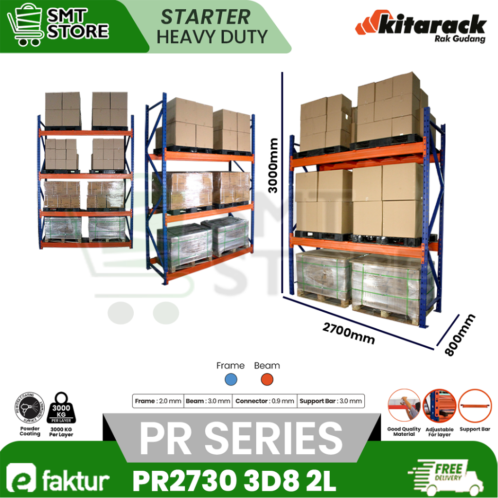 Jual KITARACK Pallet Rack 3 TON Rak Palet Heavy Duty Panjang 2.7M ...
