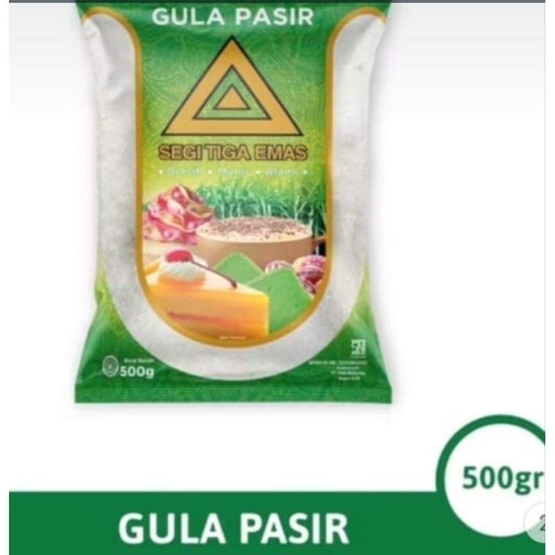 Jual GULA PASIR SEGITIGA EMAS 500GR / 1/2KG (PROMO MURAH) | Shopee