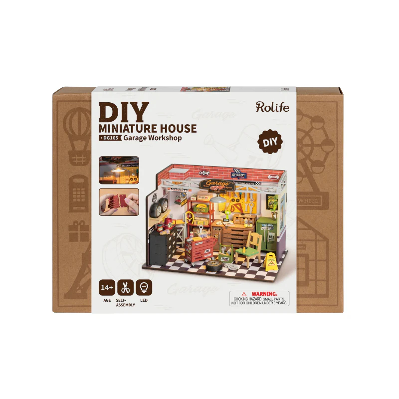 Jual Robotime Rolife ROKR Garage Workshop DIY Miniature House Kit DG165 ...