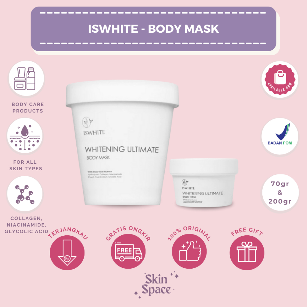 Jual ISWHITE Ultimate Body Mask with Hydrolyzed Collagen | Masker Badan ...