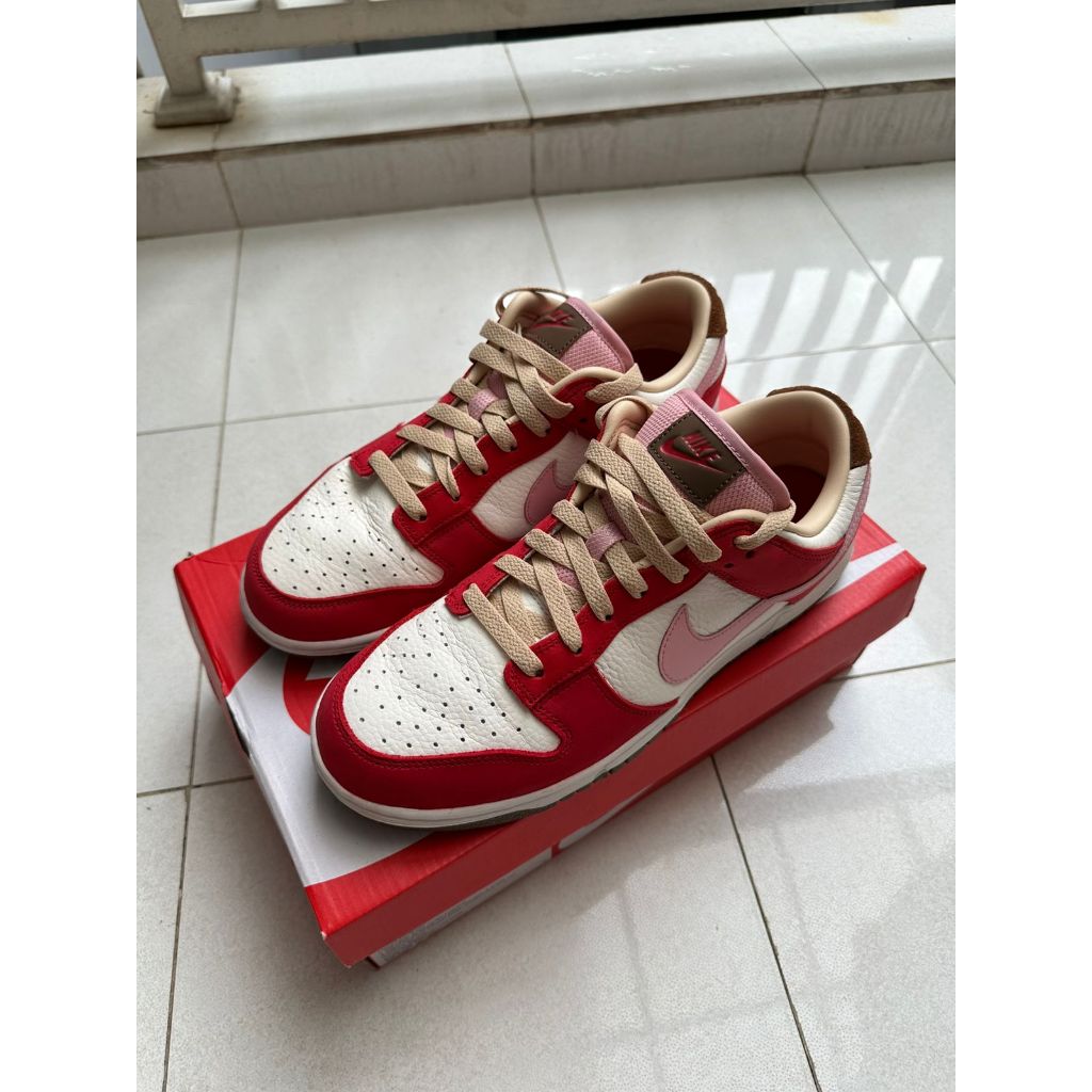 Jual Nike Dunk Low PRM Original Bekas Review 42 Red Pink Merah Beige ...