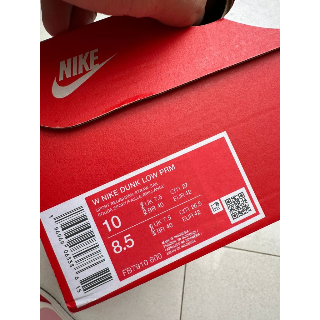 Jual Nike Dunk Low PRM Original Bekas Review 42 Red Pink Merah Beige ...