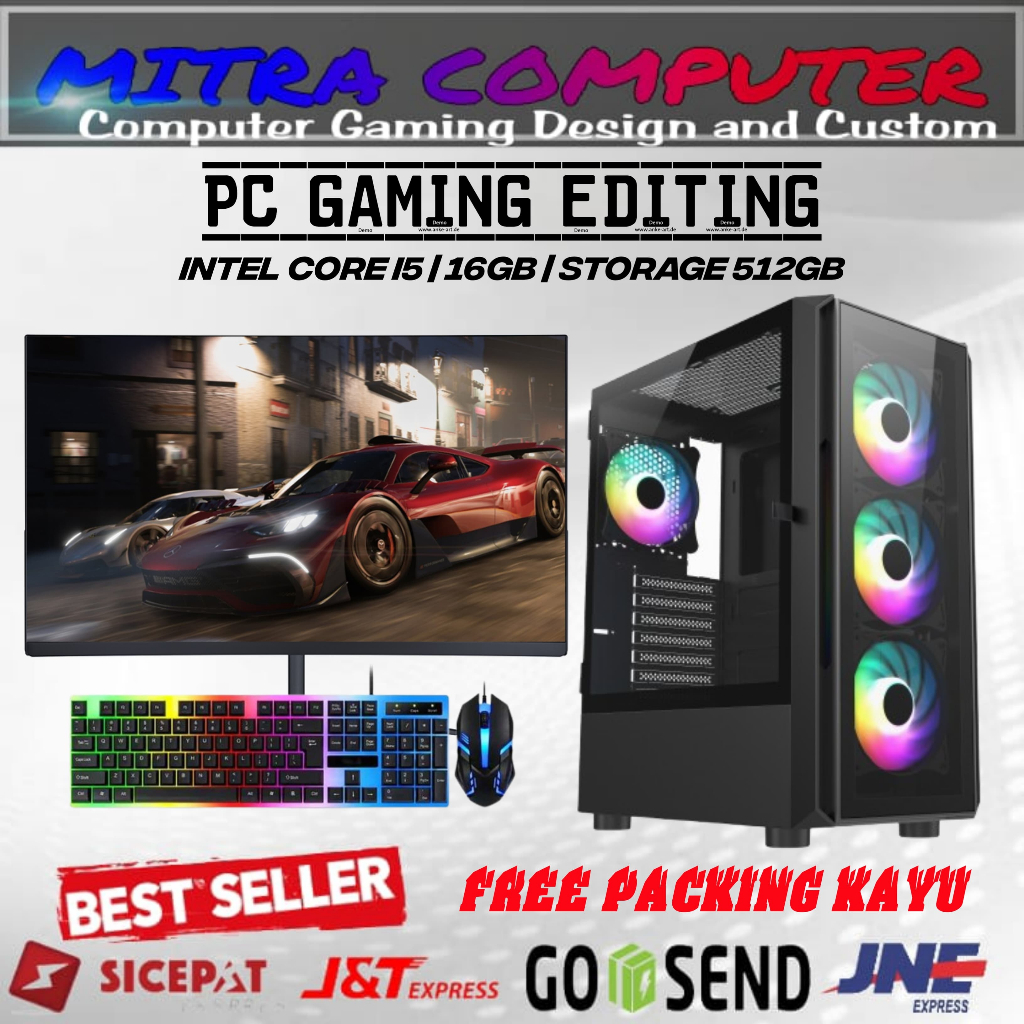 Jual PC Gaming Fullset 24 Inch Core i5 Ram 16GB HDD 500GB SSD 512GB ...