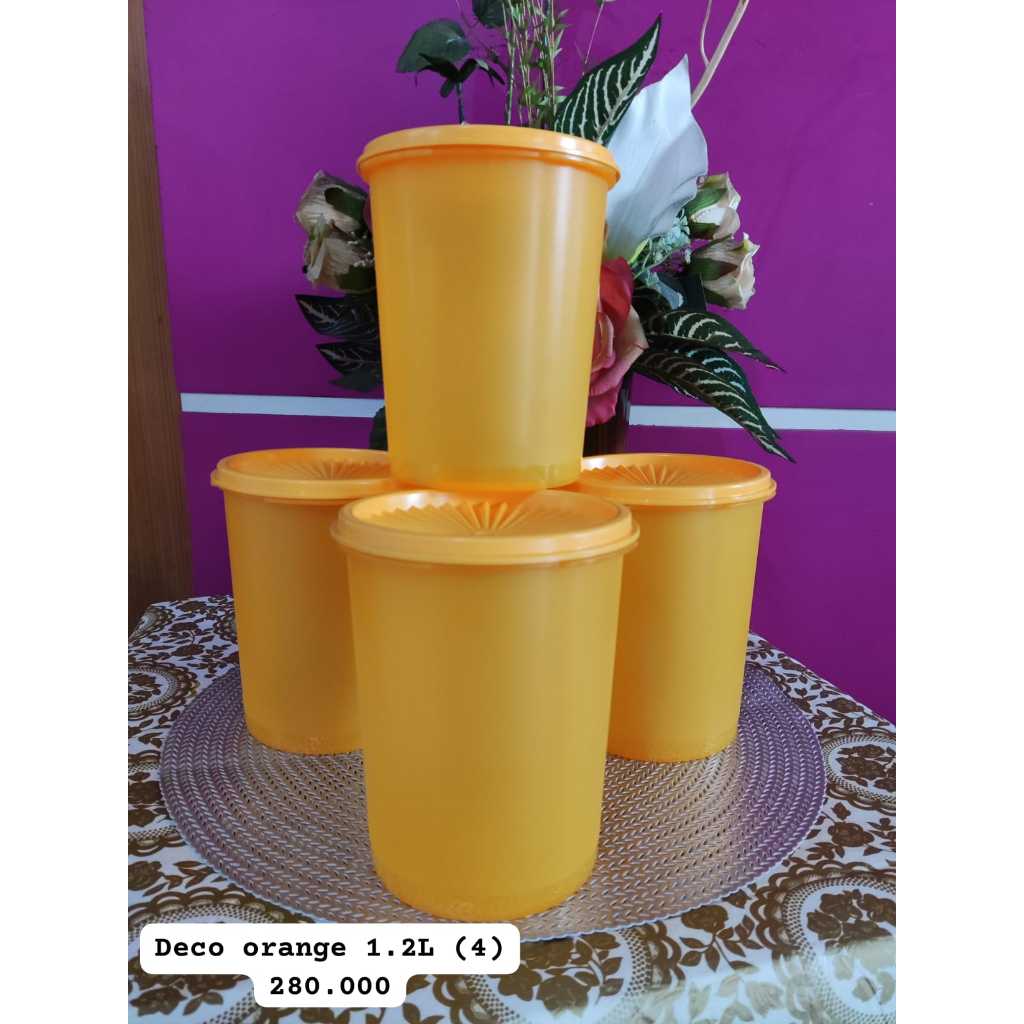 Jual Tupperware SALE, Toples / Deco Canister Kuning 1,2L (4 pcs ...