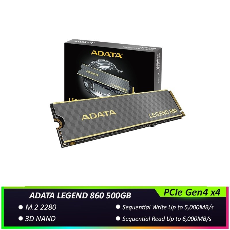 Jual SSD ADATA LEGEND 860 500GB M.2 NVME PCIe Gen4x4 - Adata