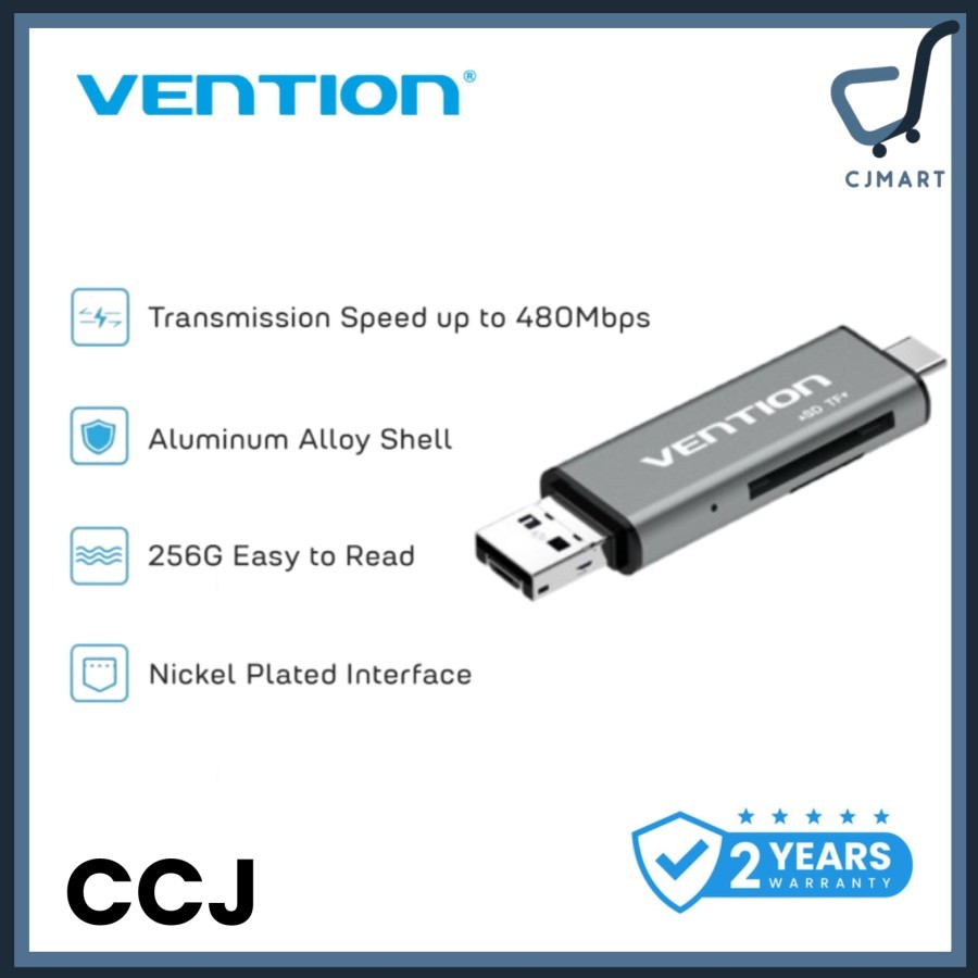Jual Vention All In 1 USB Card Reader Micro SD TF High Speed Type-C OTG ...
