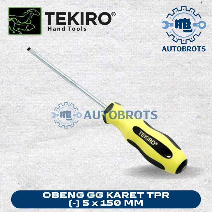Jual TEKIRO Obeng TPR (-) 5 x 150mm Gagang Karet / Screwdriver Minus ...
