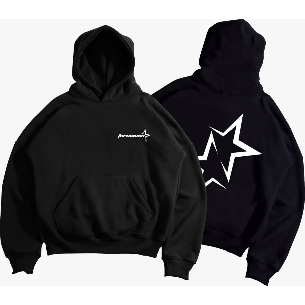 Jual Jaket Sweater Pria Hoodie Shooting Star Black Original Distro