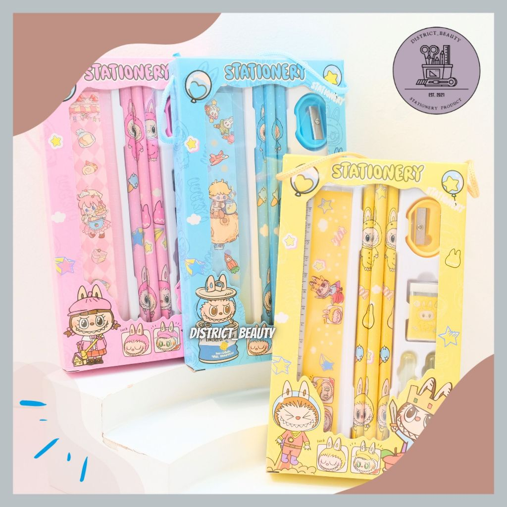 Jual PAKET ALAT TULIS 5 IN 1 LABUBU PAKET XIMI LABUBU SET ALAT TULIS ...