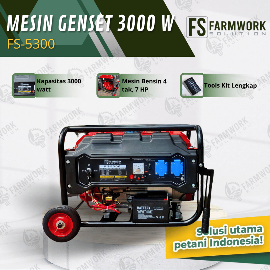 Jual Mesin Genset Bensin FS5300 3000 WATT Farmwork Solution | Gasoline ...