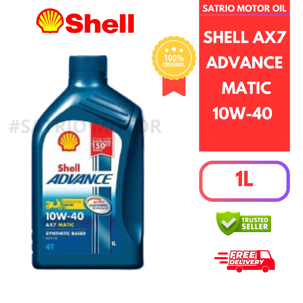 Jual Oli Motor Matic Shell Advance AX7 Matic Scooter 10W-40 1 Liter ...