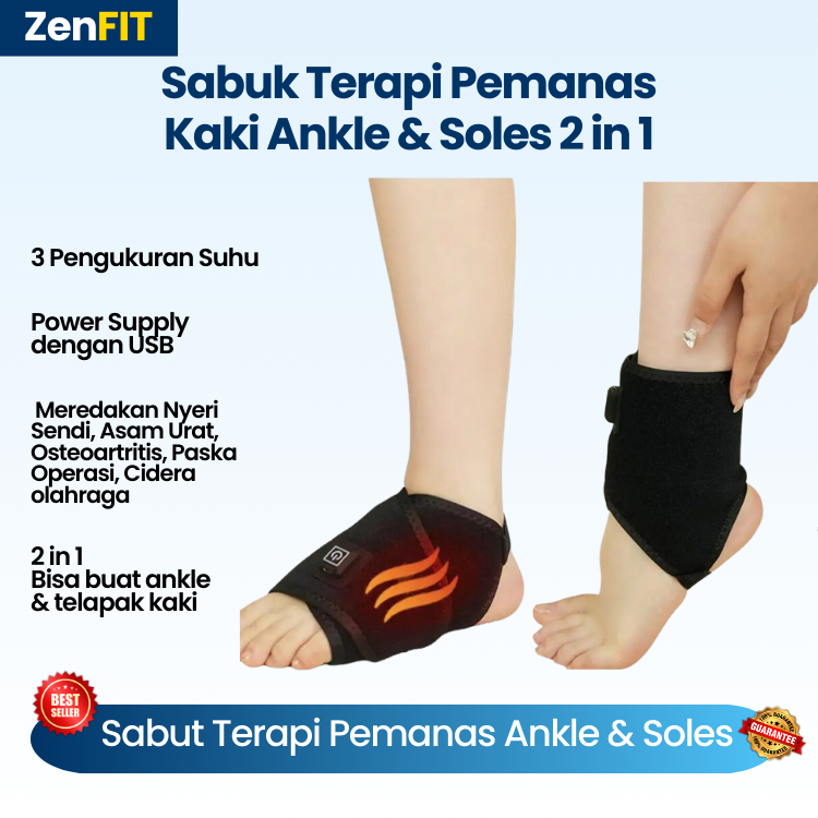 Jual Sabuk Terapi Pemanas Kaki Ankle & Soles 2 in 1 Alat Terapi Kaki ...