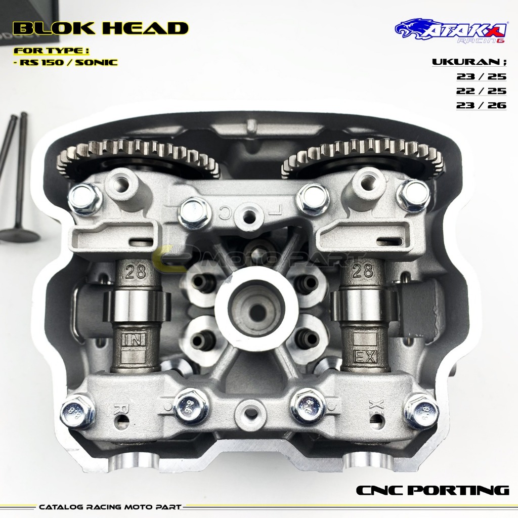 Jual ATAKA RACING Super Head Sonic Bearing Porting CNC K56 CB150R LED ...