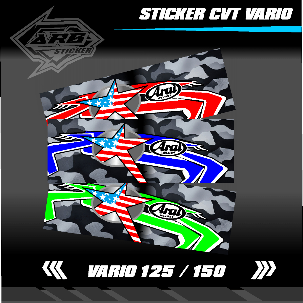 Jual COD Sticker CVT All Variant Motor Livery Arai Fire RX7 STRIPING ...