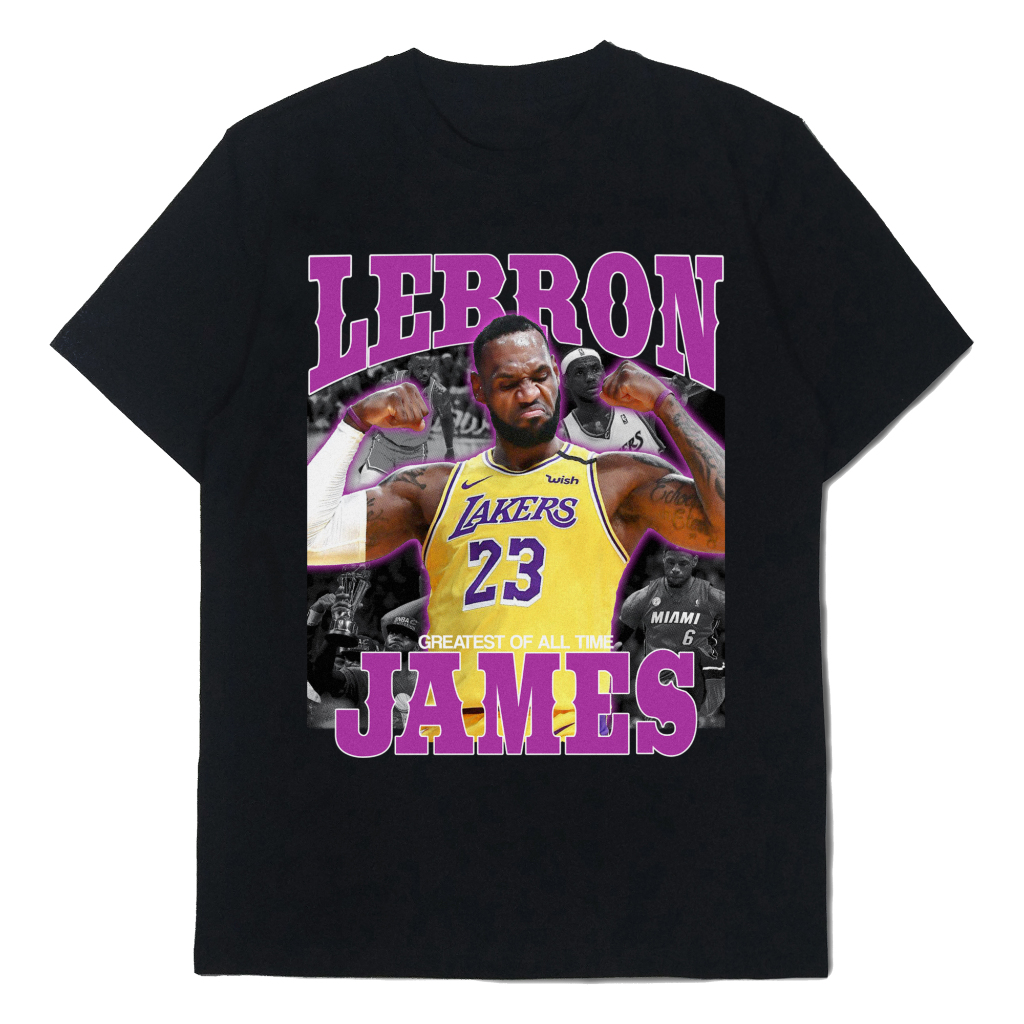 Jual Kaos Lebron James GOAT Bootleg - Kaos NBA Basket Vintage ...