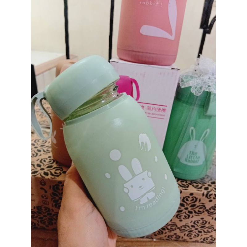 Jual BOTOL MINUM KACA RABBIT 330 ML LUCU | Shopee Indonesia