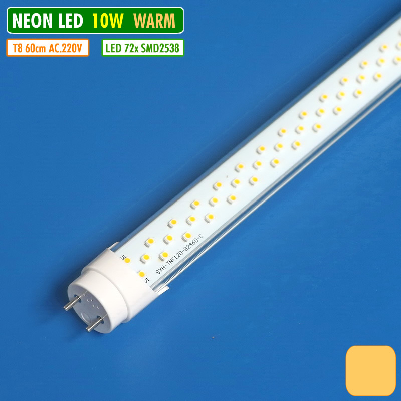 Jual Lampu Neon Led TL T8 10W 60cm Warm White 3000K SMD 2538 AC 220V ...
