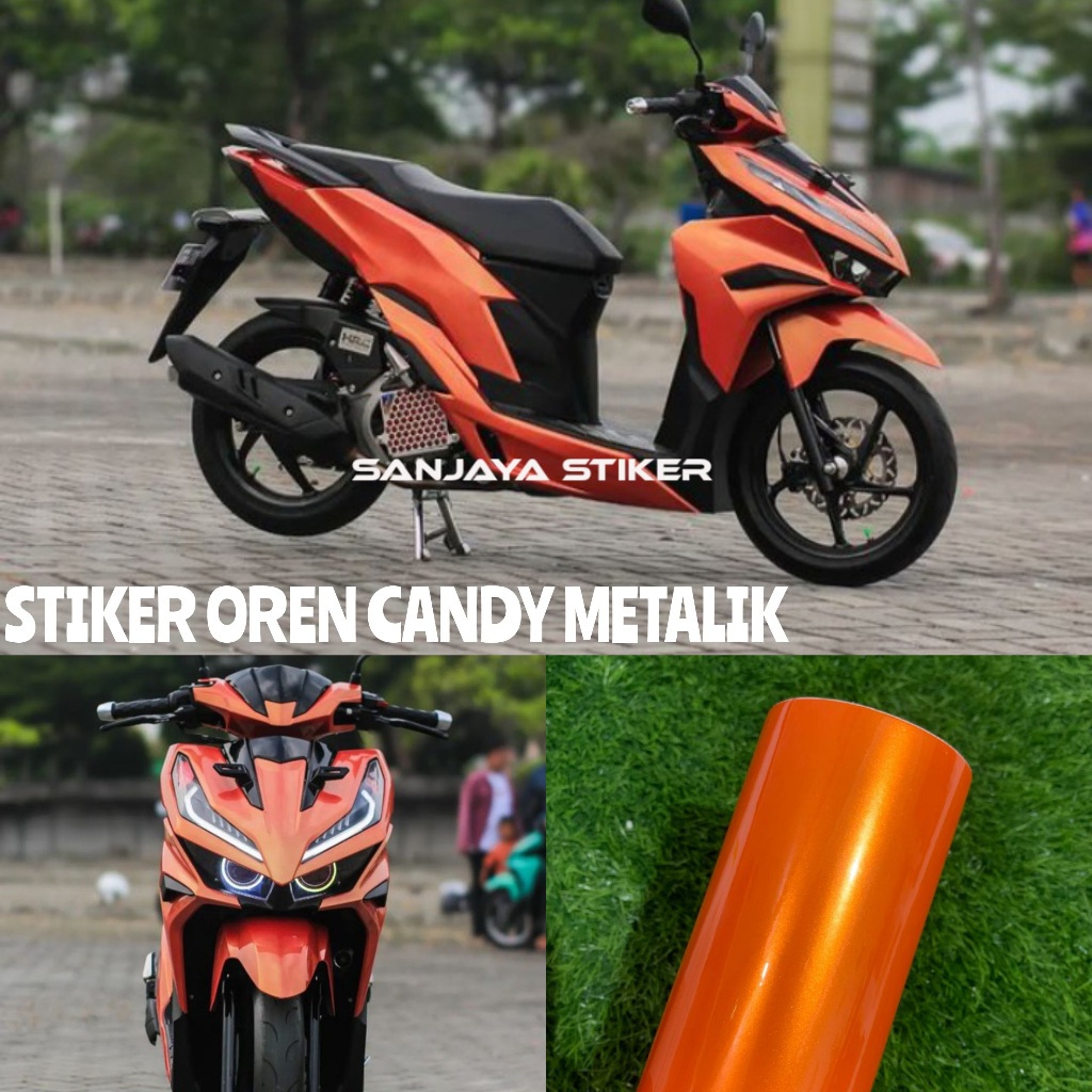 Jual Skotlet Orange Metalik Oren Scotlet Candy Stiker Paint Sticker ...